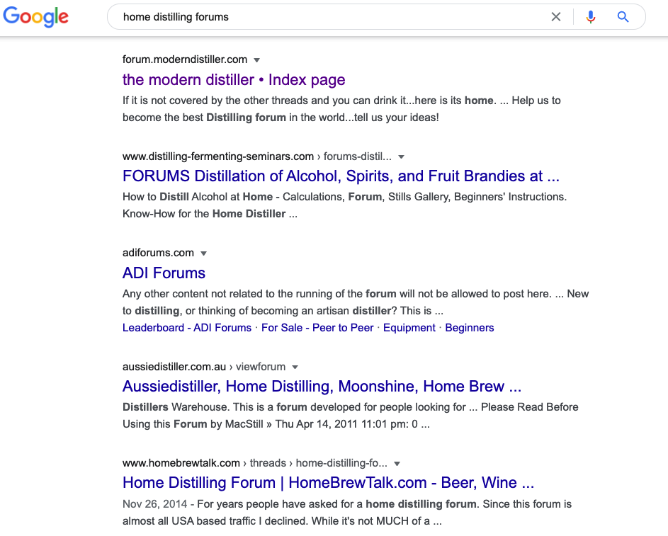Using Google to find forums