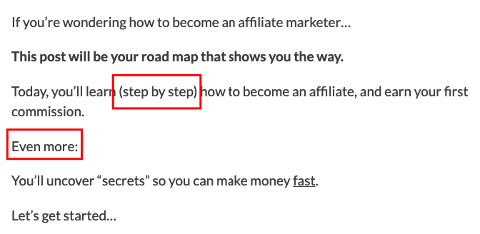 how to structure an affiliate blog post