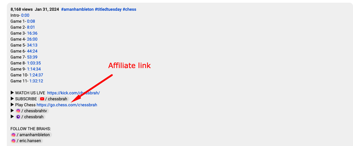 how to promote affiliate links on youtibe